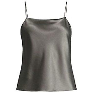 Alice + Olivia Harmon Drapey Slip Tank (Size XS, Grey)